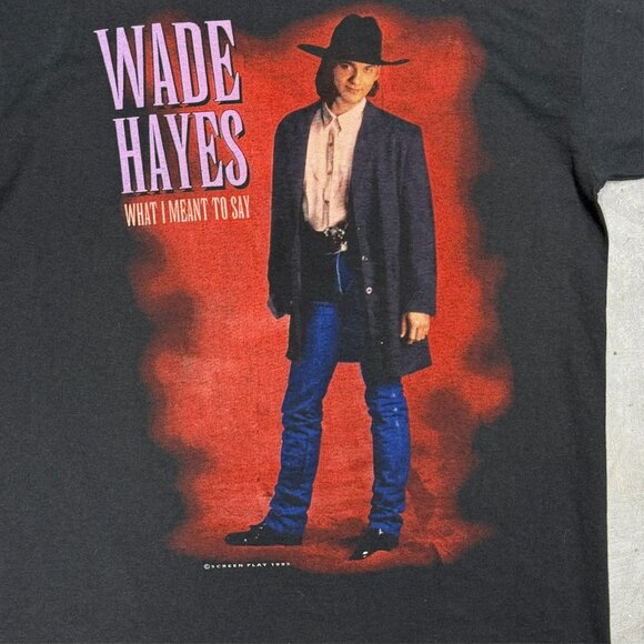 Vintage 1996 Wade Hayes What I Meant To Say Tour TShirt Single Stitch Large - Picture 4 of 9